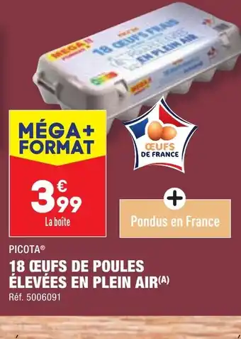 ALDI 18 ŒUFS DE POULES ÉLEVÉES EN PLEIN AIR offre
