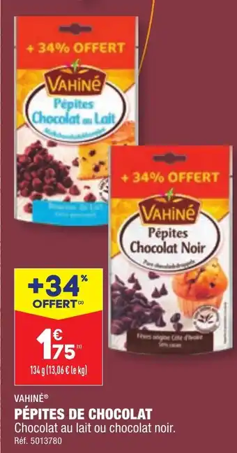 ALDI PÉPITES DE CHOCOLAT offre