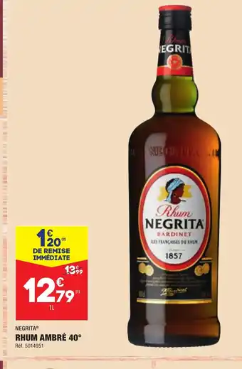 ALDI RHUM AMBRÉ 40° offre
