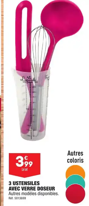 ALDI 3 USTENSILES AVEC VERRE DOSEUR offre