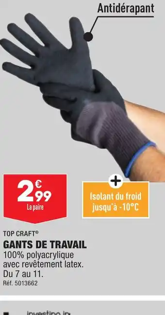 ALDI GANTS DE TRAVAIL offre