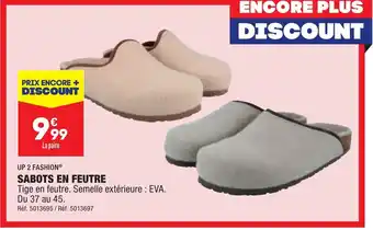ALDI SABOTS EN FEUTRE offre