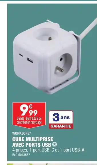 ALDI CUBE MULTIPRISE AVEC PORTS USB offre