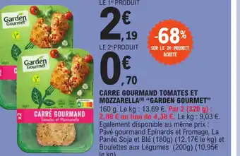 E.Leclerc Express CARRE GOURMAND TOMATES ET MOZZARELLA GARDEN GOURMET offre