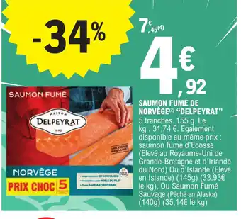 E.Leclerc Express SAUMON FUMÉ DE NORVÈGE DELPEYRAT offre