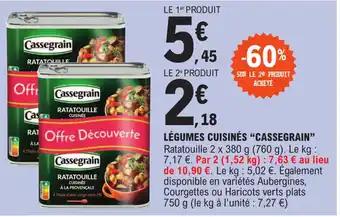 E.Leclerc Express LÉGUMES CUISINÉS "CASSEGRAIN offre