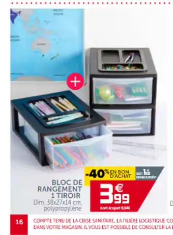 Gifi Bloc De Rangement 1 Tiroir offre