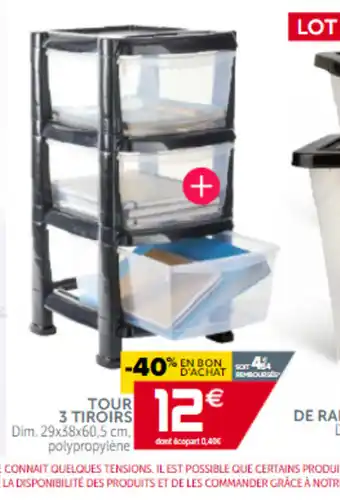 Gifi Tour 3 Tiroirs offre