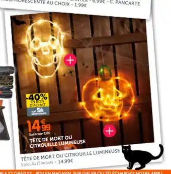 Gifi Tété De Mort Ou Citrouille Lumineuse offre
