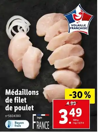 Lidl Médaillons de filet de poulet offre