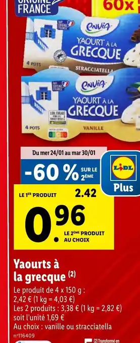 Lidl Yaourts à la grecque offre