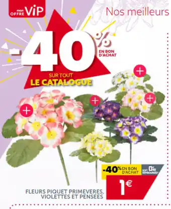 Gifi Fleurs Piquet Primeveres, Violettes Et Pensees offre