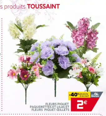 Gifi Fleurs Piquer Paquerettes Et Lilas Et Fleurs Piquet Qeillets offre