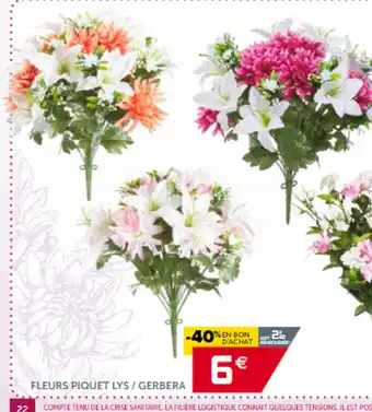 Gifi Fleurs Piquet Lys/ Gerbera offre