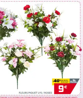 Gifi Fleurs Piquet Lys / Roses offre