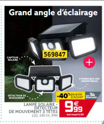 Gifi Lampe Solaire - Detecteur De Mouvement 3 Tetes offre