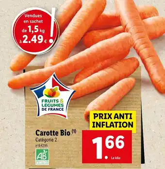 Lidl Carotte Bio (1) Catégorie 2 offre