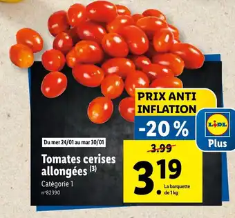 Lidl Tomates cerises allongées (3) Catégorie 1 offre