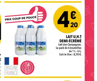 Supeco Lait U.H.T Demi-écrémé offre