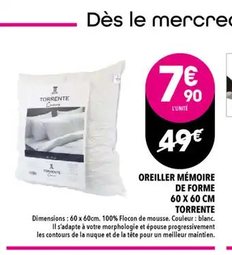 Supeco Oreiller Mémoire De Forme offre