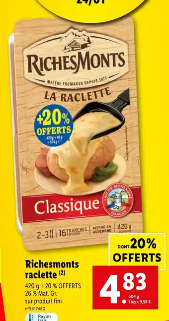 Lidl Richesmonts raclette (2) offre