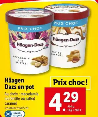 Lidl Häagen Dazs en pot offre
