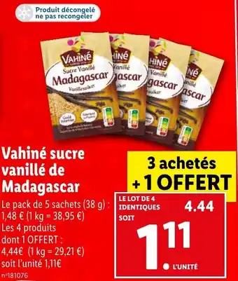Lidl Vahiné sucre vanillé de Madagascar offre