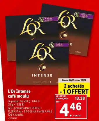 Lidl L'Or Intense café moulu offre