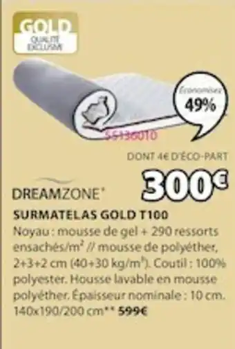 JYSK Surmatelas Gold T100 offre