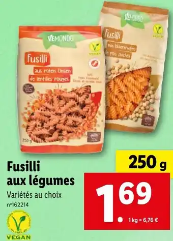 Lidl Fusilli aux légumes offre