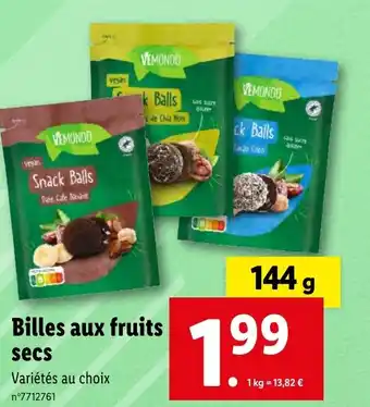 Lidl Billes aux fruits secs offre