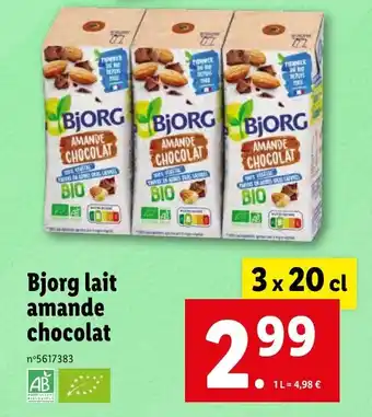 Lidl Bjorg lait amande chocolat offre
