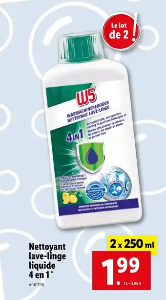Lidl Nettoyant lave-linge liquide 4 en 1* offre