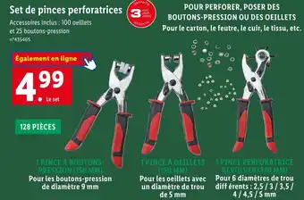 Lidl Set de pinces perforatrices offre
