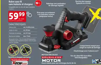 Lidl Rabot sans fil sans batterie ni chargeur offre
