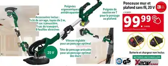 Lidl Ponceuse mur et plafond sans fil, 20 V 3 offre