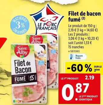 Lidl Filet de bacon fumé (²) offre