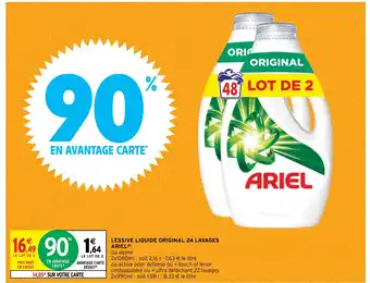 Intermarché LESSIVE LIQUIDE ORIGINAL 24 LAVAGES ARIEL (b) offre