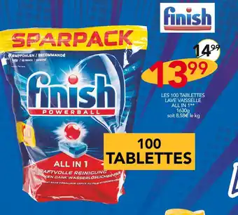 Stokomani Finish les 100 tablettes lave vaisselle all in 1 offre