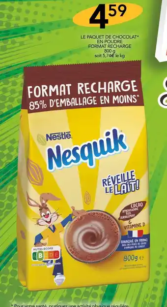 Stokomani Nestlé le paquet de chocolat en poudre format recharge offre