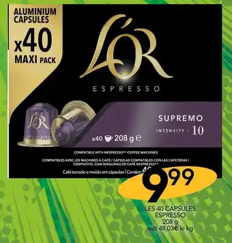 Stokomani L'or les 40 capsules espresso offre