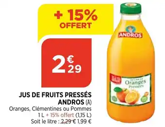 Bi1 Jus de Fruits Pressés Andros offre