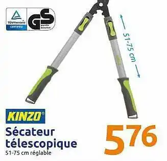 Action Sécateur Télescopique Kinzo offre