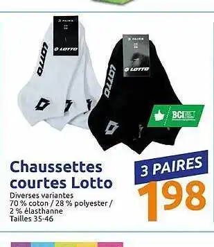 Action Chaussettes Courtes Lotto offre