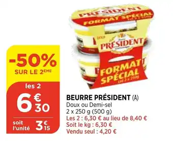 Bi1 Beurre Président offre