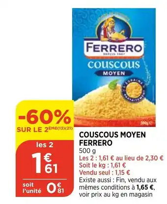 Bi1 Couscous Moyen Ferrero offre