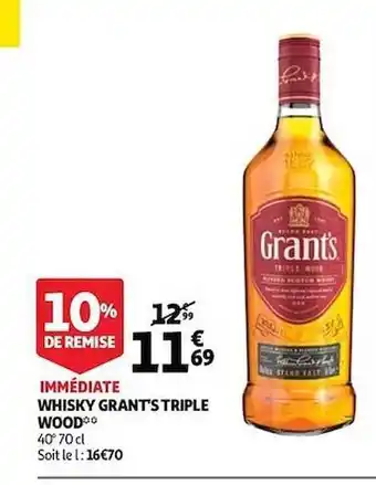 Auchan Whisky Grant's Triple Wood offre