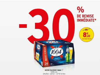 Intermarché 1664 bière blonde offre