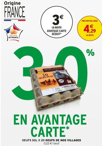 Intermarché Oeufs de nos villages oeufs sol x 20 offre