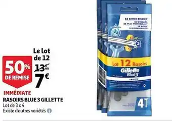 Auchan Rasoirs Blue 3 Gillette offre